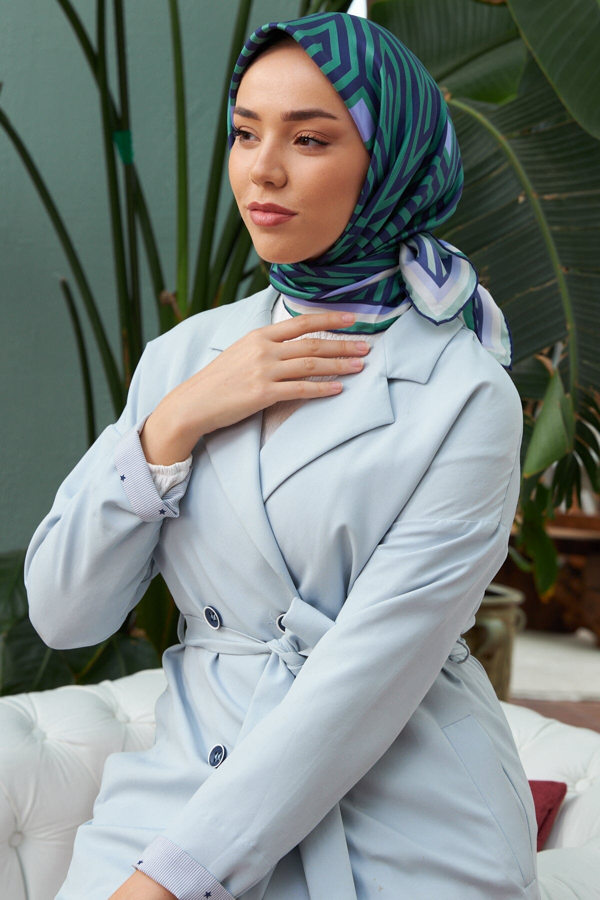 SilkHome Nadia Turkish Silk Hair Wrap #31 Silk Hijabs Silk Home 