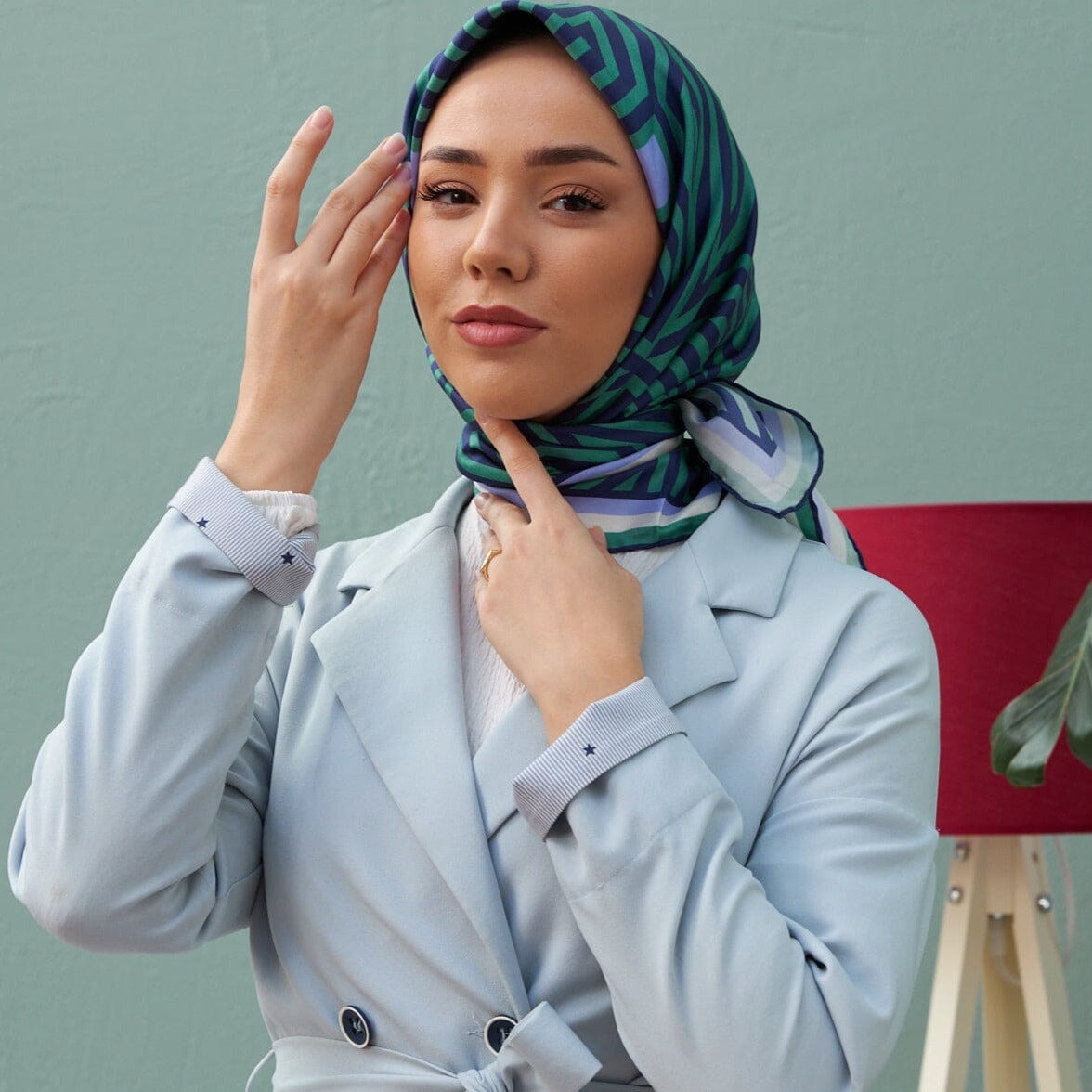 SilkHome Nadia Turkish Silk Hair Wrap #31 Silk Hijabs Silk Home 