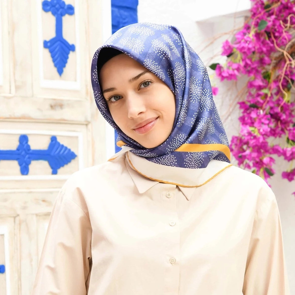 SilkHome Snowflake Women Silk Scarf #8 Silk Hijabs Silk Home 