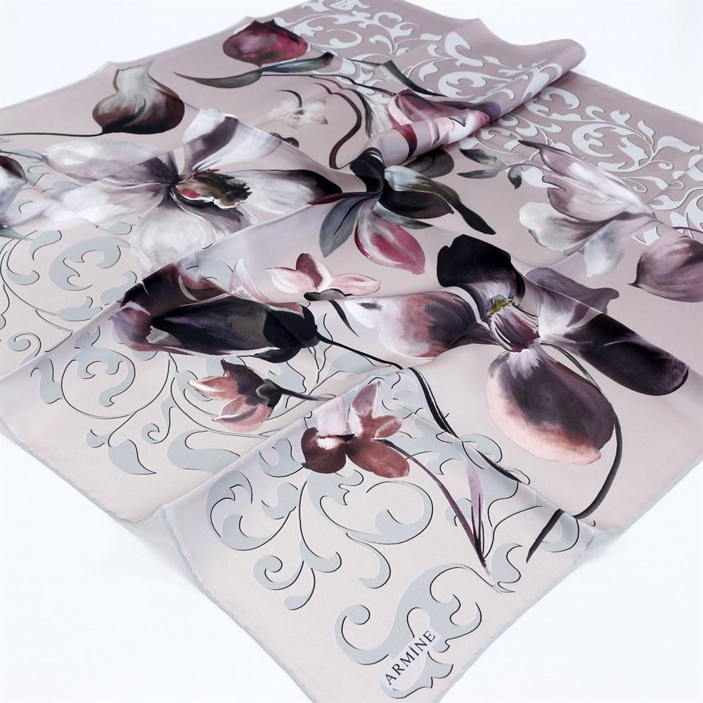 Armine Orchid Floral Silk Hair Wrap No. 82 - Beautiful Hijab Styles
